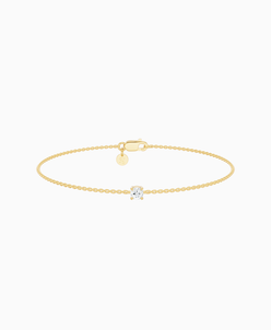 Prong Solitaire Bracelet - 9K Yellow Gold