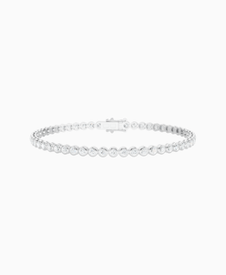 Bezel Tennis Bracelet - 9K White Gold