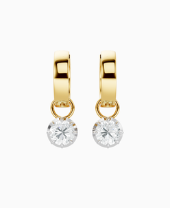 Georgian Drop Huggie Earrings - 9K Yellow Gold