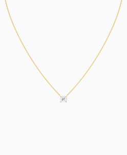 Prong Solitaire Necklace - 9K Yellow Gold