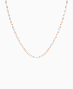 Prong Tennis Necklace - 9K Rose Gold