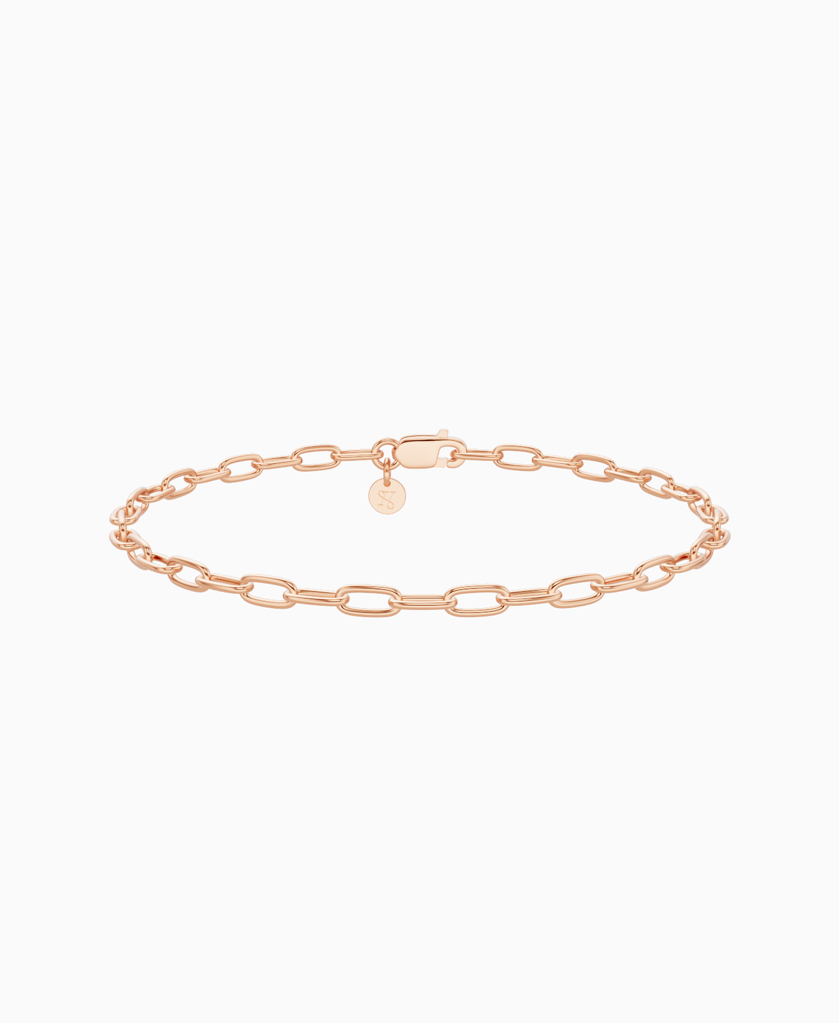 Paperclip Chain Bracelet - 9K Rose Gold