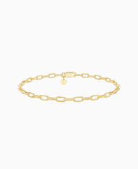 Paperclip Chain Bracelet - 9K Yellow Gold