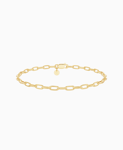 Paperclip Chain Bracelet - 9K Yellow Gold