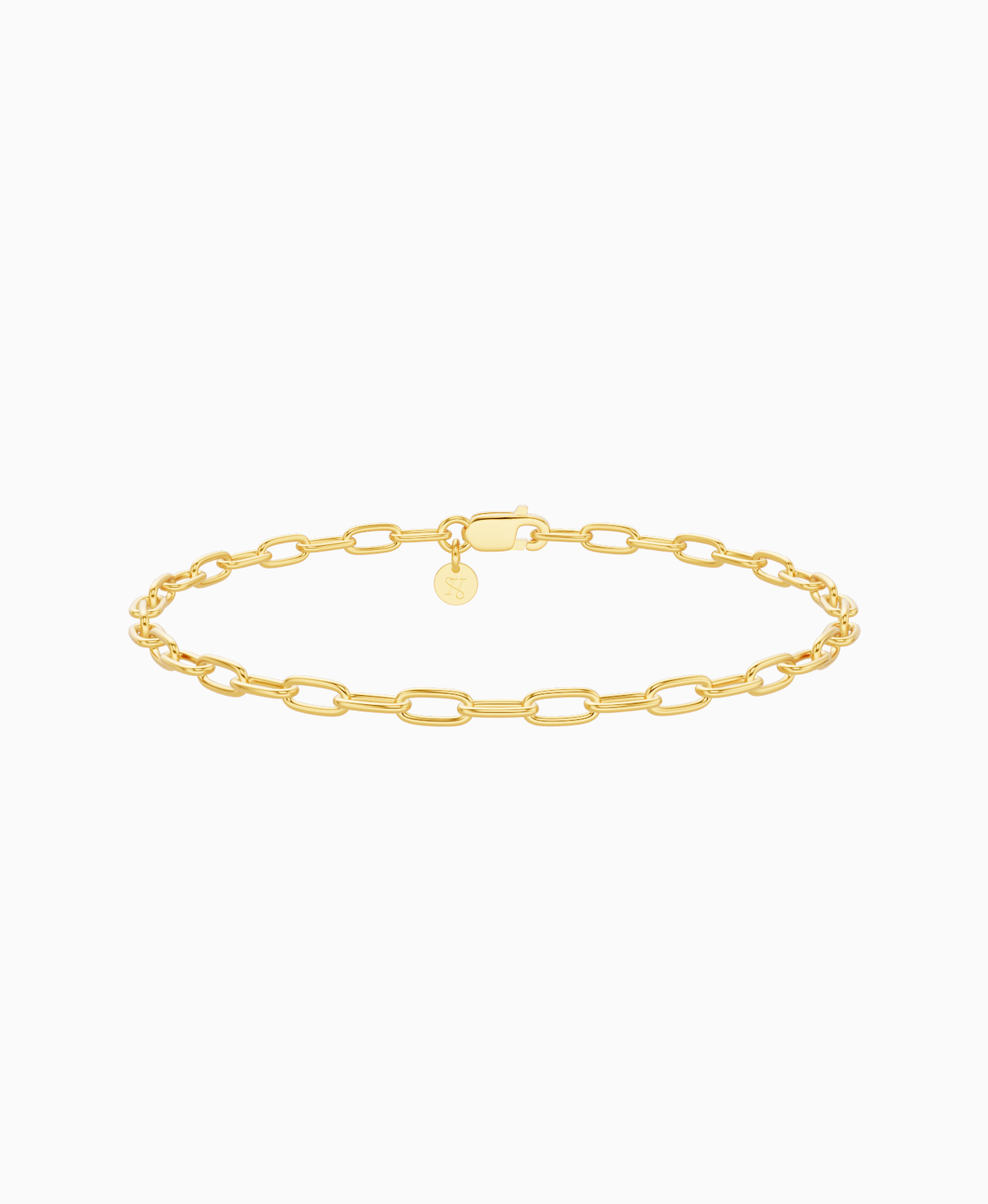 Paperclip Chain Bracelet - 14K Yellow Gold