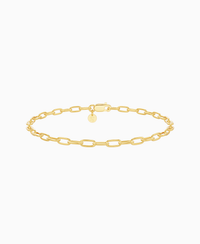 Paperclip Chain Bracelet - 14K Yellow Gold