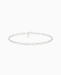 Paperclip Chain Bracelet - 18K White Gold