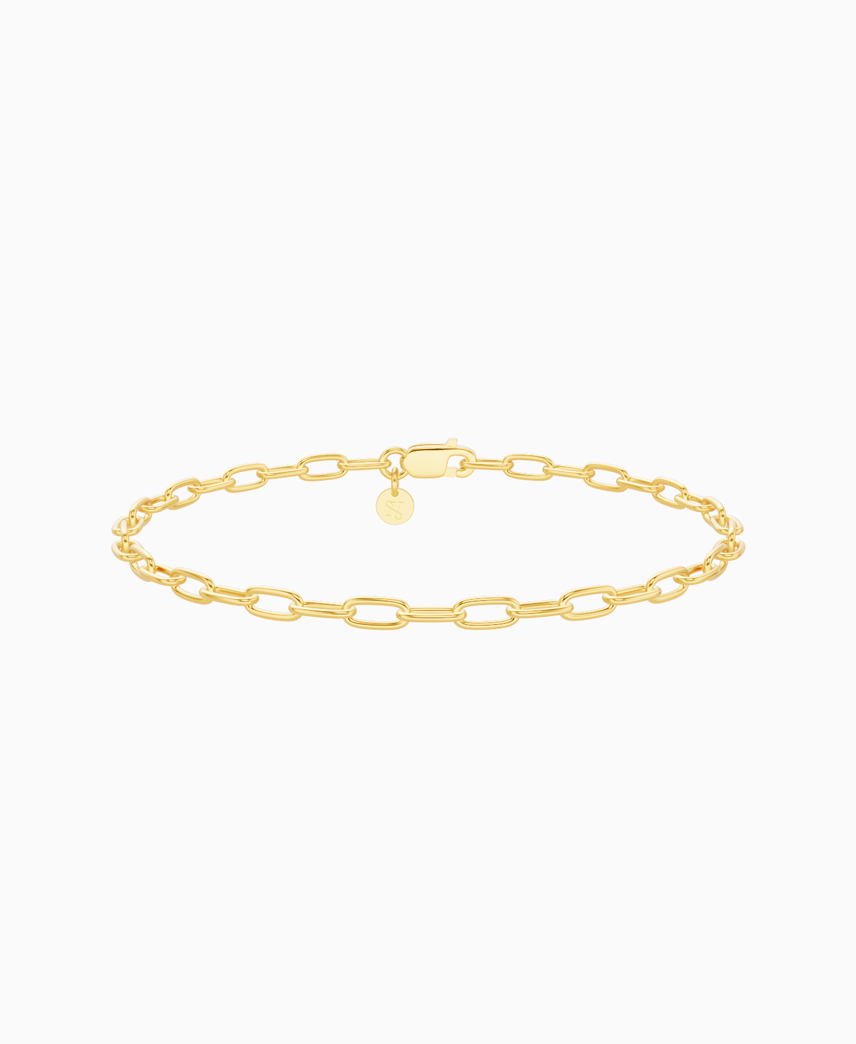 Paperclip Chain Bracelet - 18K Yellow Gold