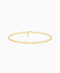 Paperclip Chain Bracelet - 18K Yellow Gold