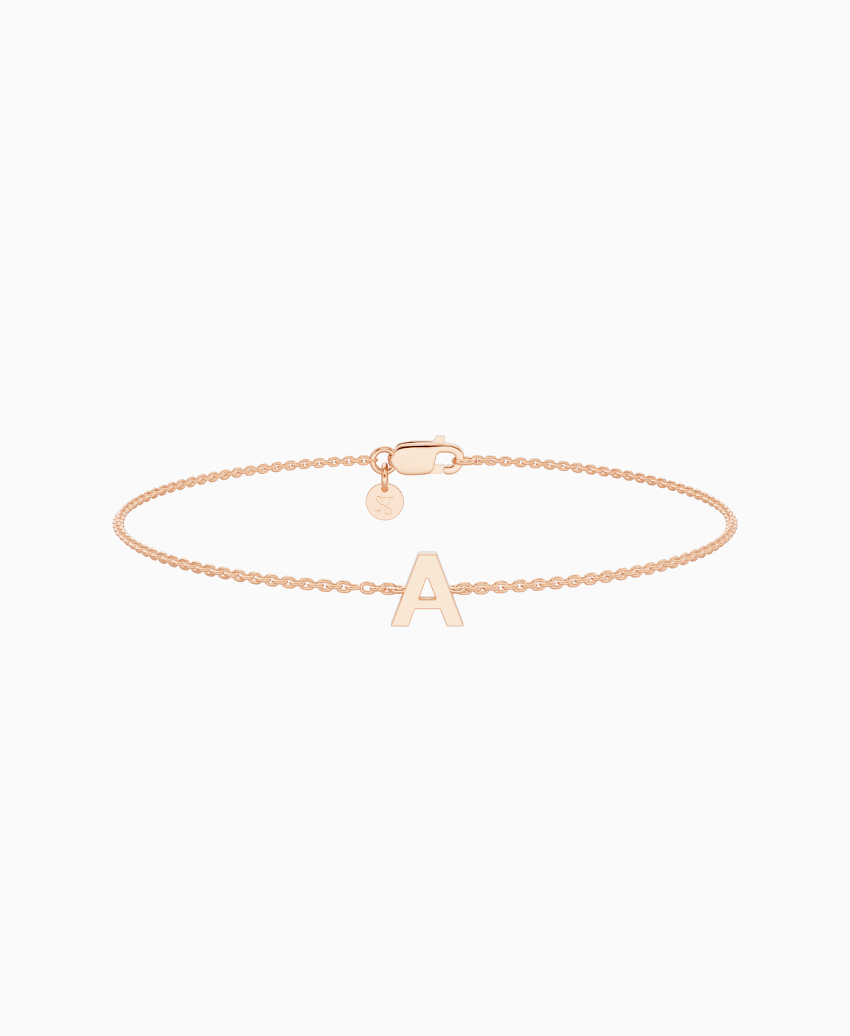 Letter Bracelet - 9K Rose Gold