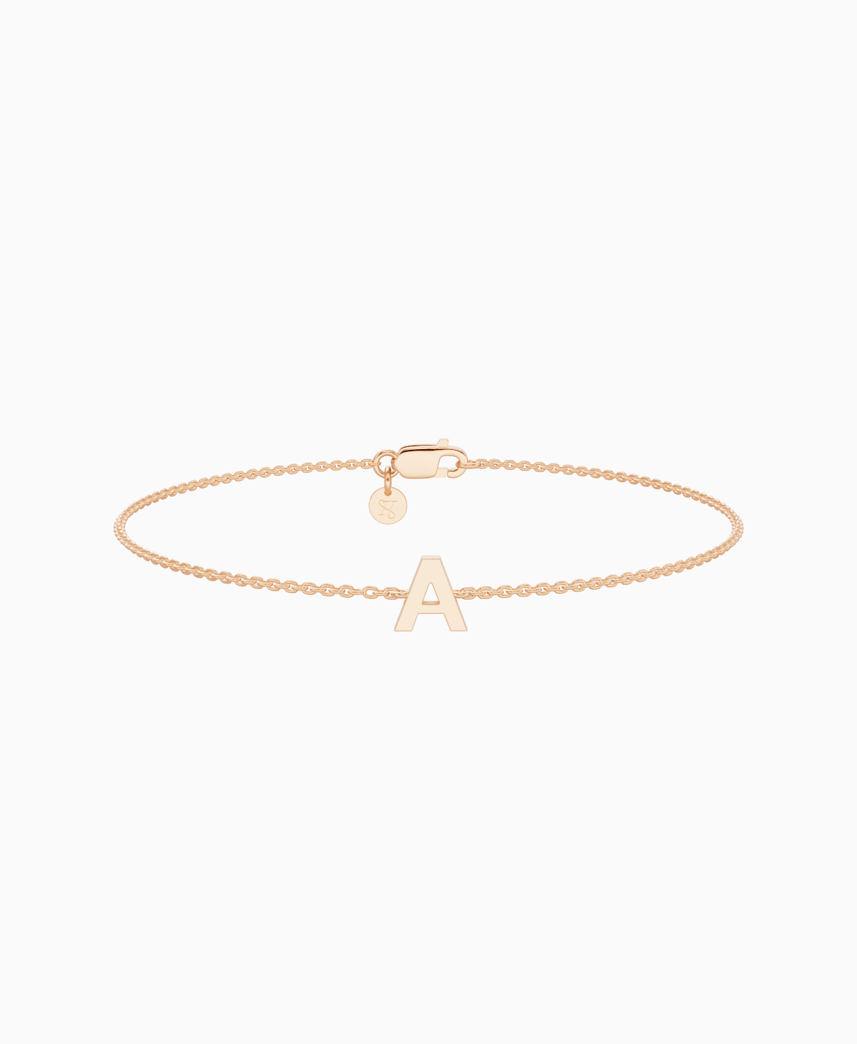 Letter Bracelet - 14K Rose Gold