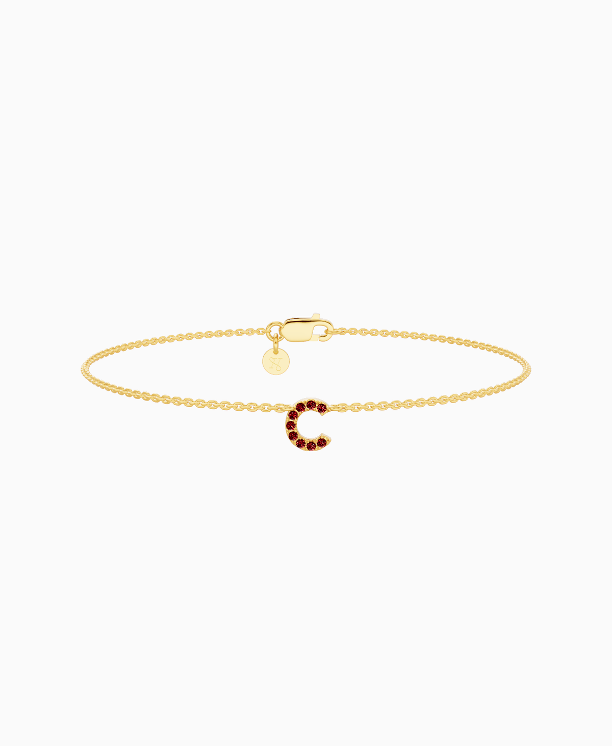 Pave Letter Bracelet - 14K Yellow Gold