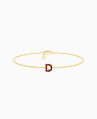 Pave Letter Bracelet - 18K Yellow Gold