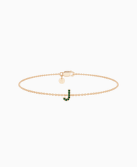 Pave Letter Bracelet - 18K Rose Gold