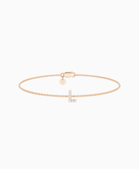 Pave Letter Bracelet - 14K Rose Gold