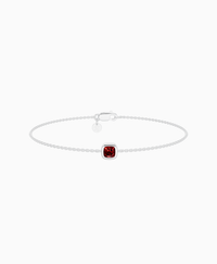Bezel Solitaire Bracelet - 9K White Gold