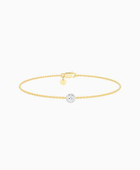 Bezel Solitaire Bracelet - 14K Yellow Gold & 14K White Gold