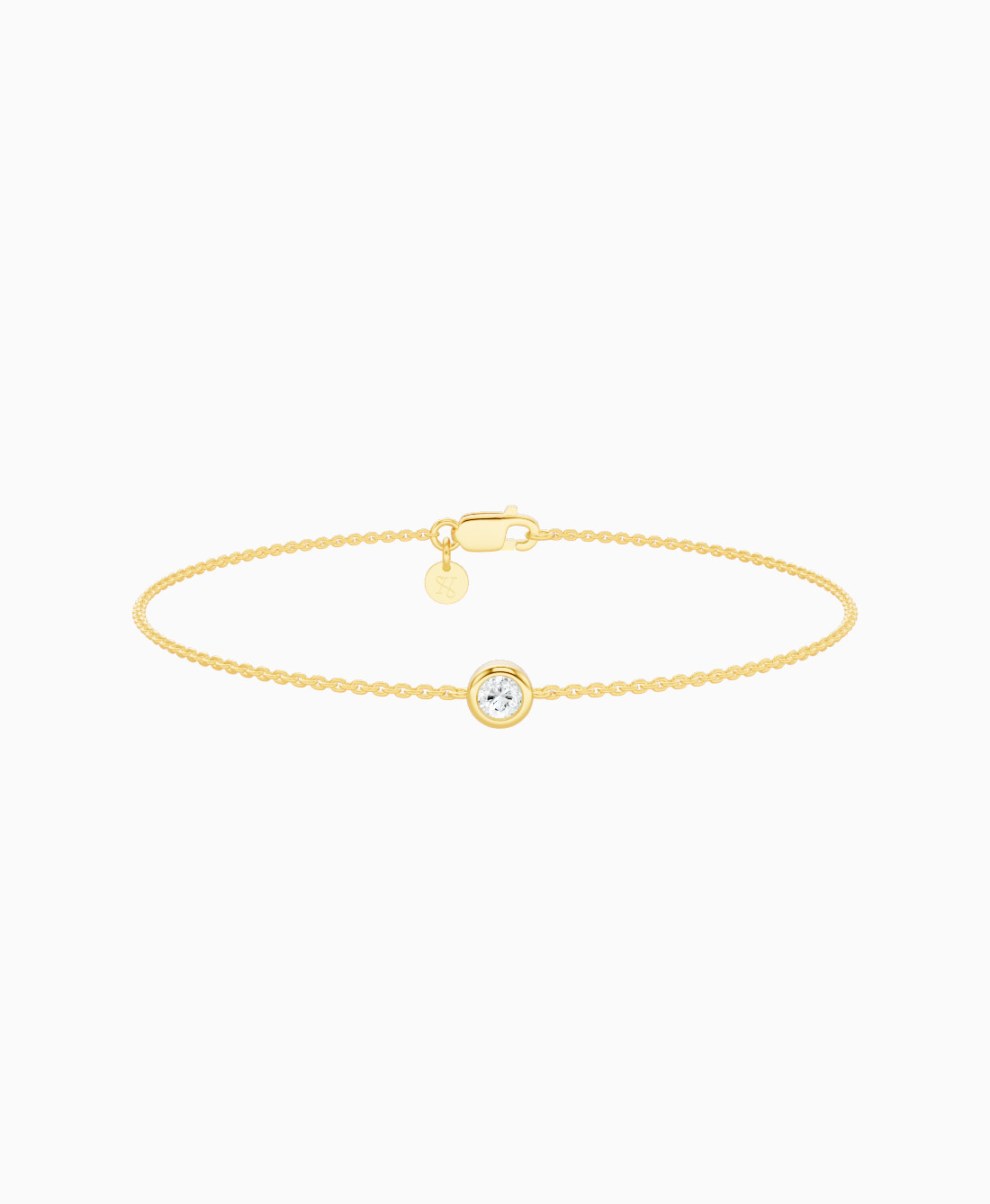Bezel Solitaire Bracelet - 18K Yellow Gold