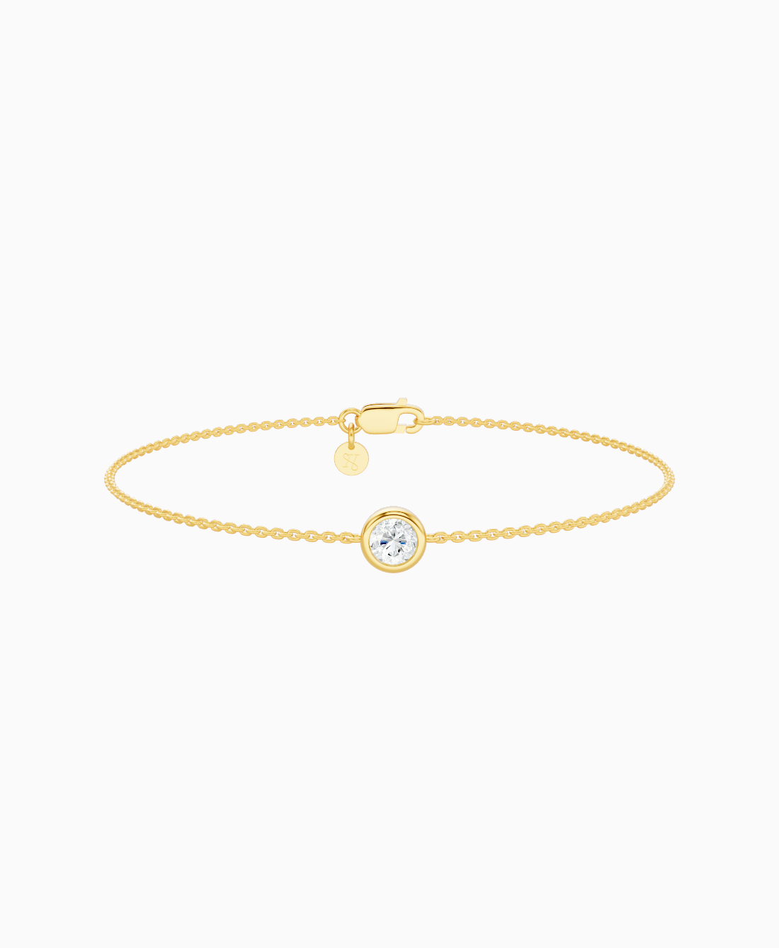 Bezel Solitaire Bracelet - 14K Yellow Gold