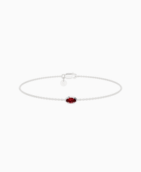 Georgian Solitaire Bracelet - 14K White Gold
