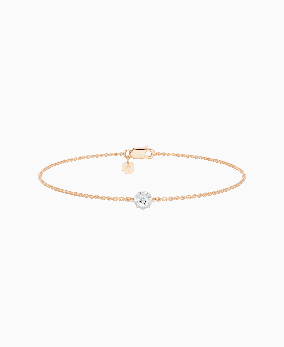 Georgian Solitaire Bracelet - 14K Rose Gold