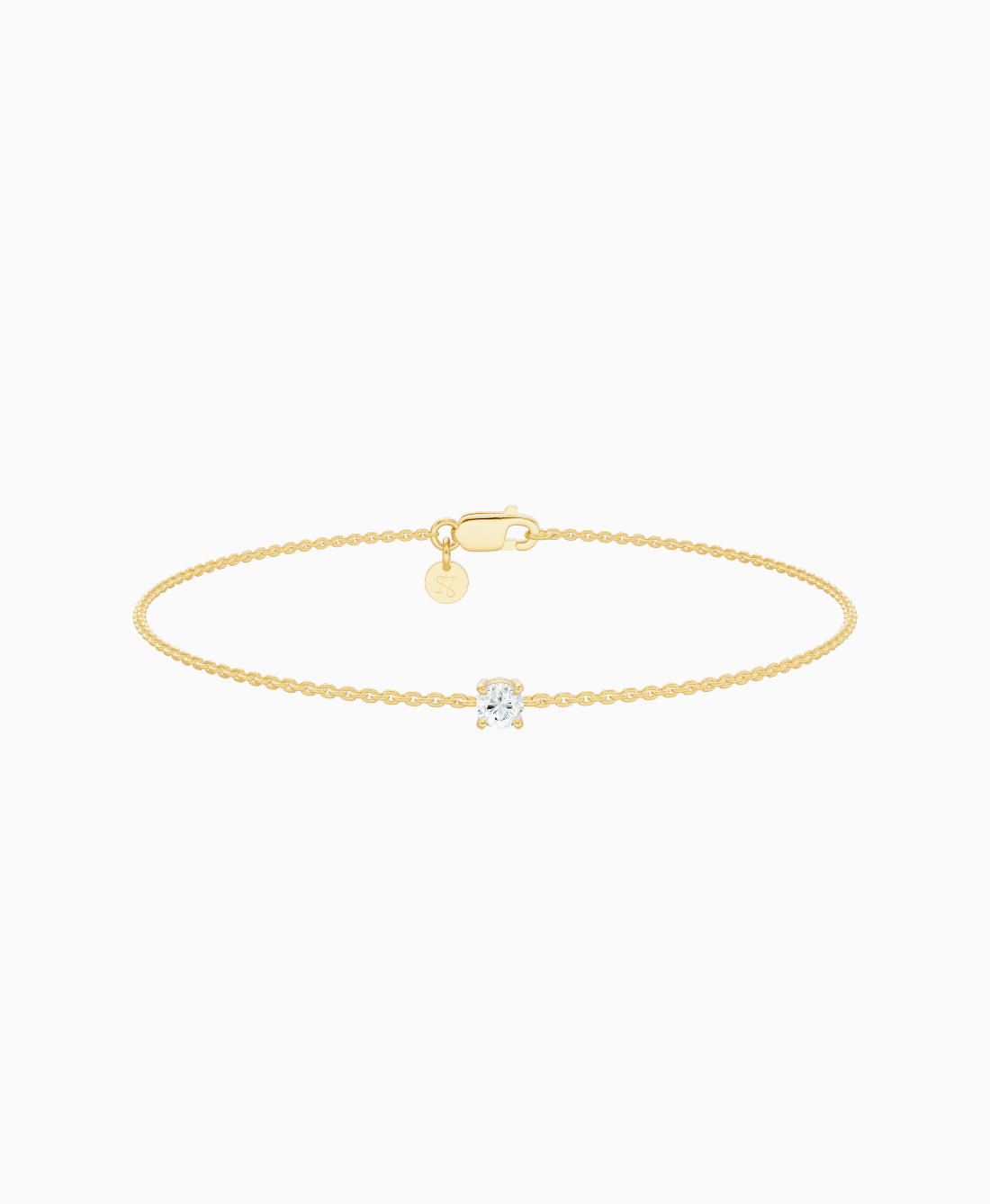 Prong Solitaire Bracelet - 9K Yellow Gold