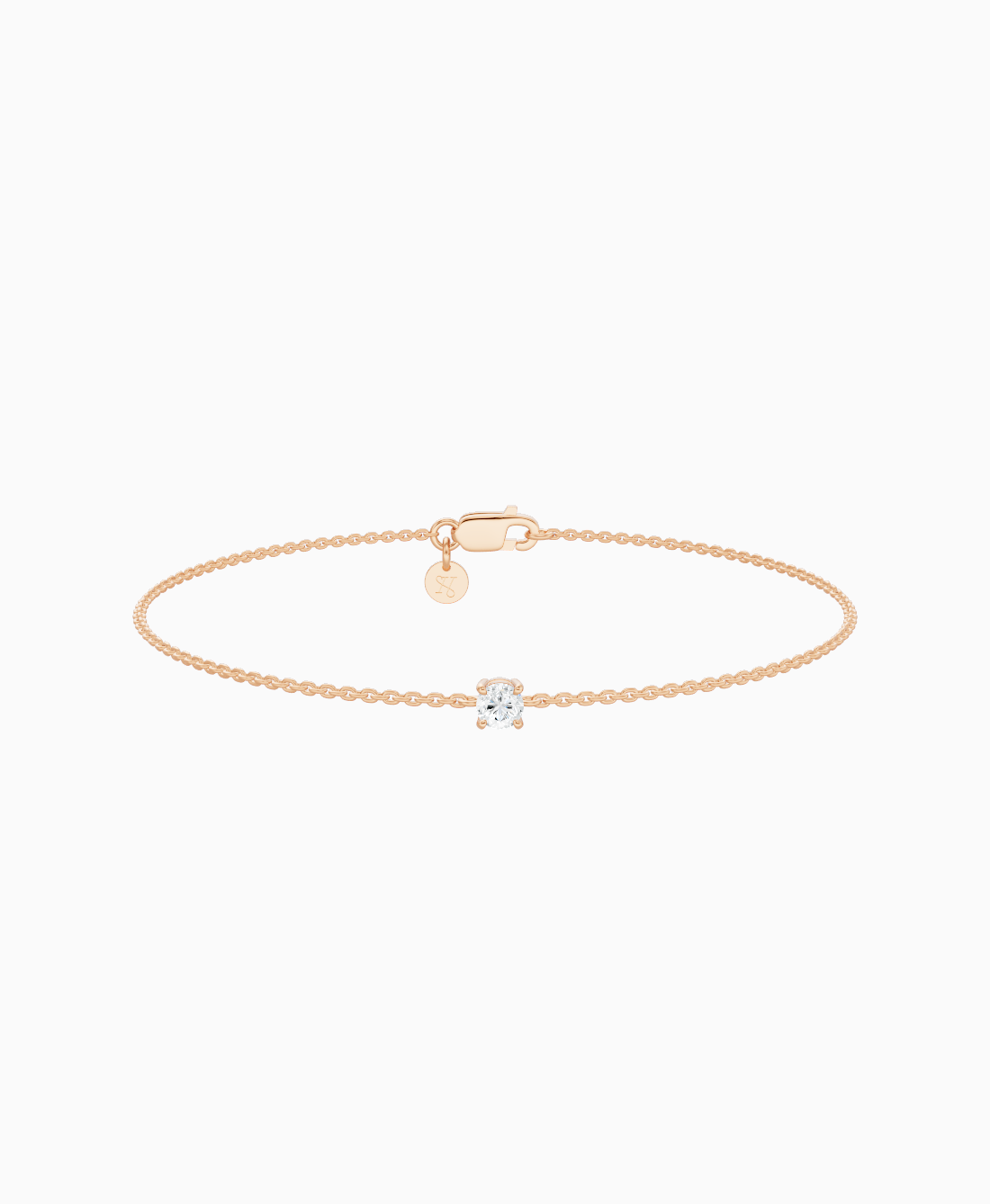 Prong Solitaire Bracelet - 14K Rose Gold