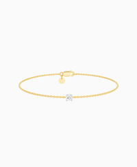 Prong Solitaire Bracelet - 14K Yellow Gold & 14K White Gold