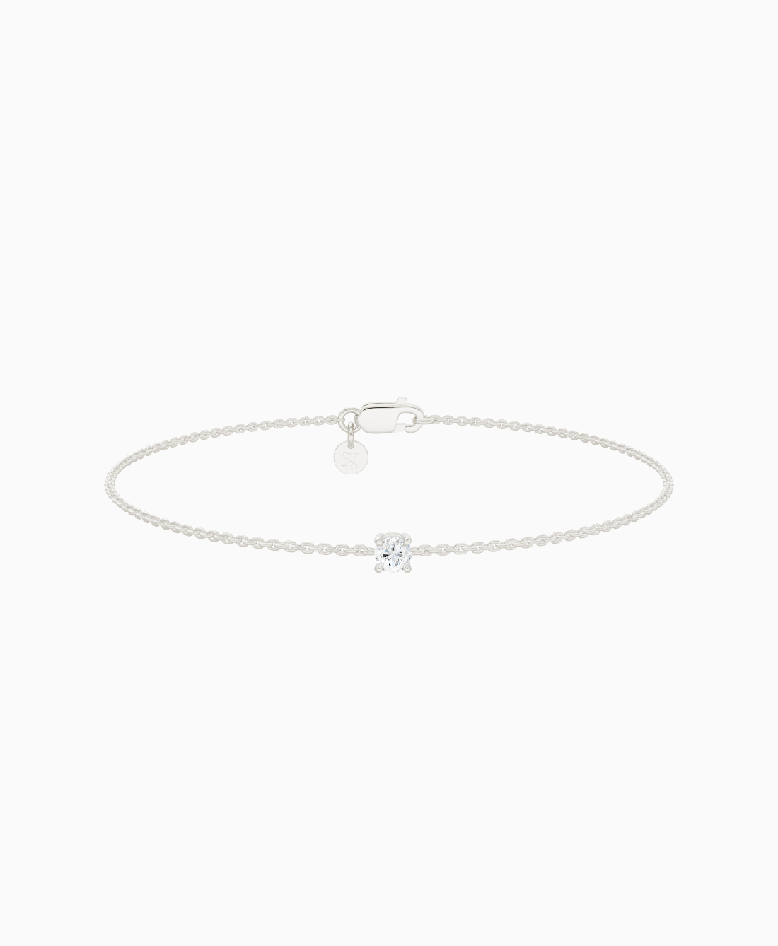 Prong Solitaire Bracelet - 18K White Gold
