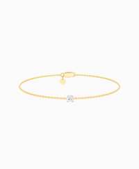 Prong Solitaire Bracelet - 18K Yellow Gold & 18K White Gold