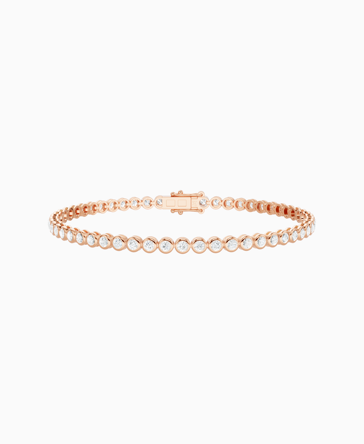 Bezel Tennis Bracelet - 9K Rose Gold