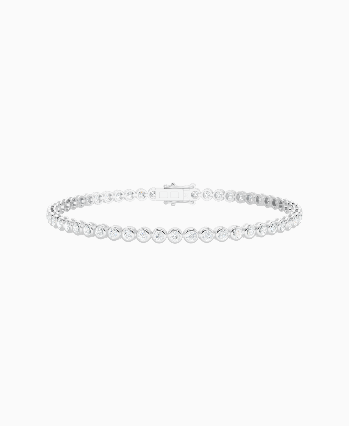 Bezel Tennis Bracelet - 9K White Gold