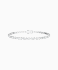 Bezel Tennis Bracelet - 9K White Gold