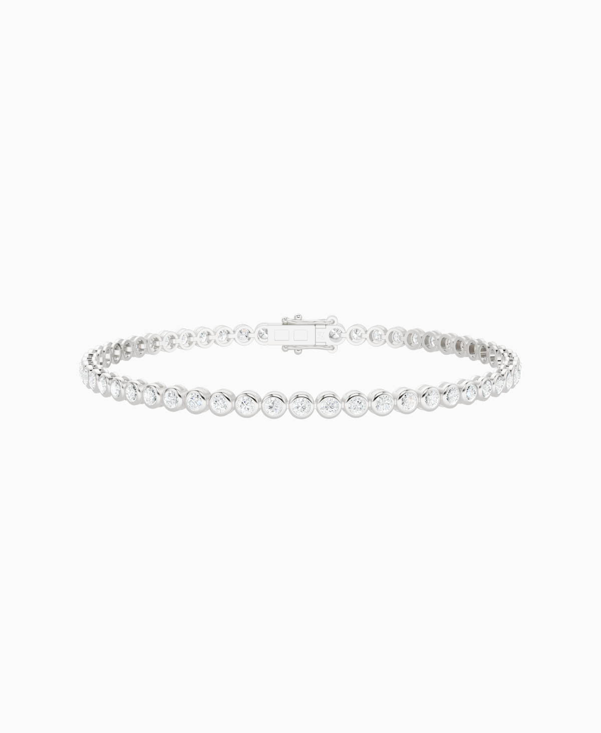 Bezel Tennis Bracelet - 14K White Gold