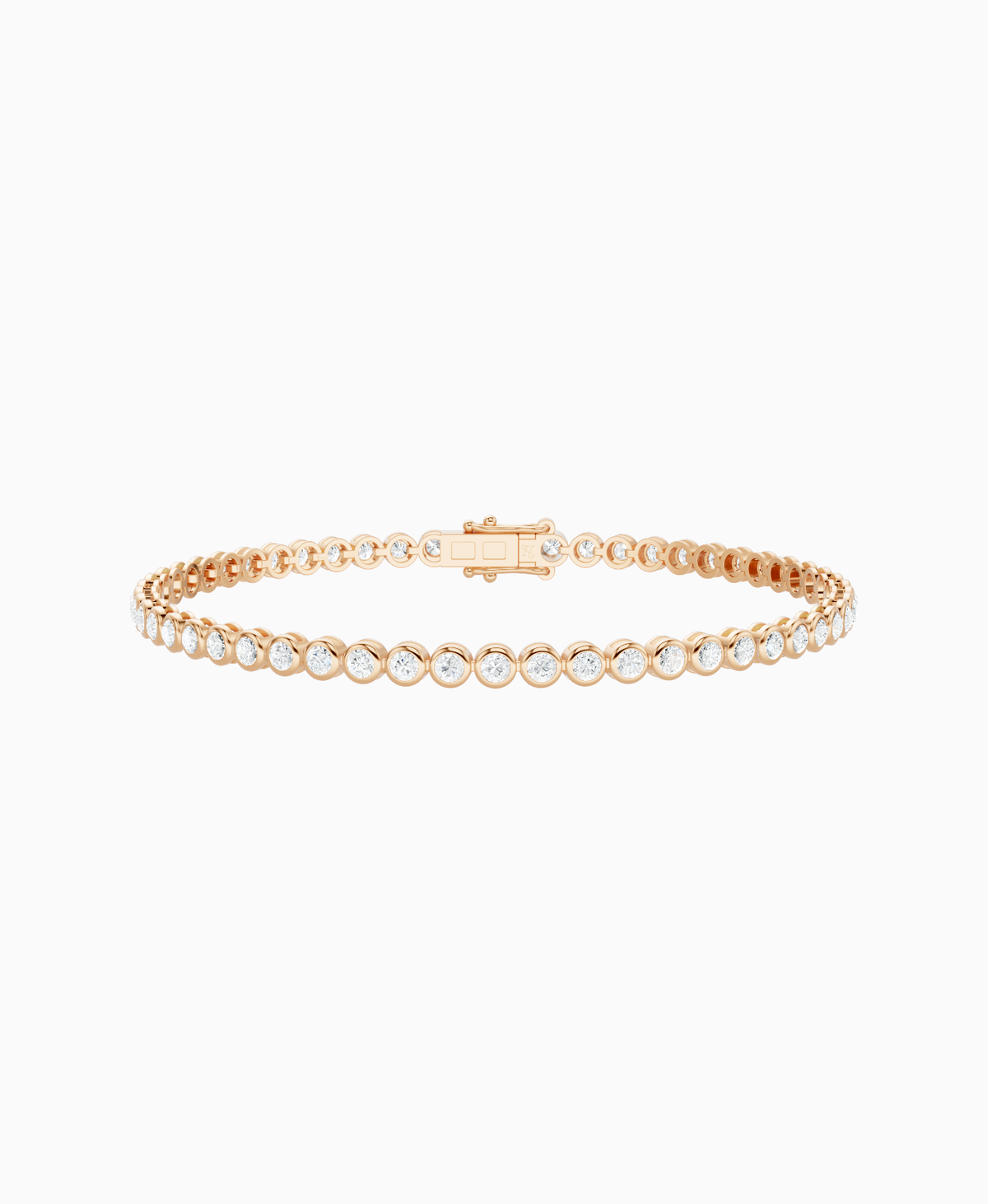 Bezel Tennis Bracelet - 18K Rose Gold