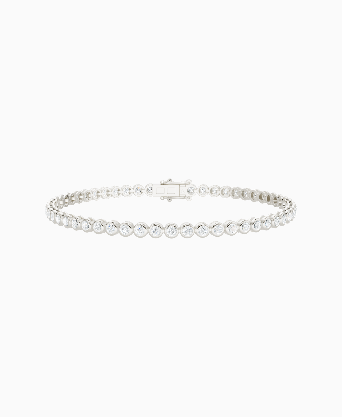 Bezel Tennis Bracelet - 18K White Gold