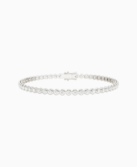 Bezel Tennis Bracelet - 18K White Gold