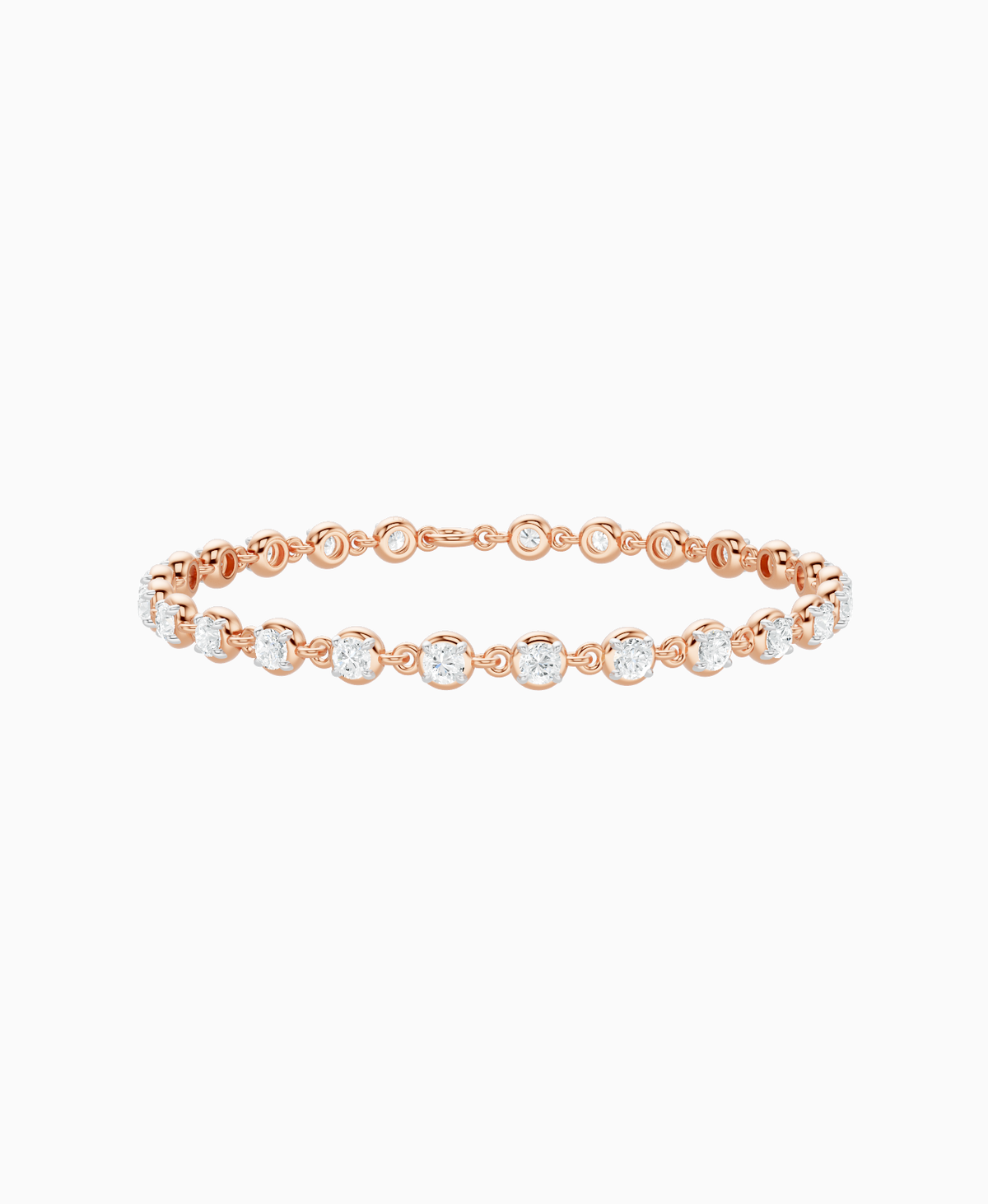 Claw & Bezel Bracelet - 9K Rose Gold