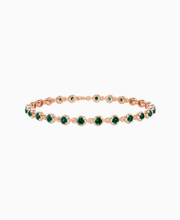 Claw & Bezel Bracelet - 9K Rose Gold