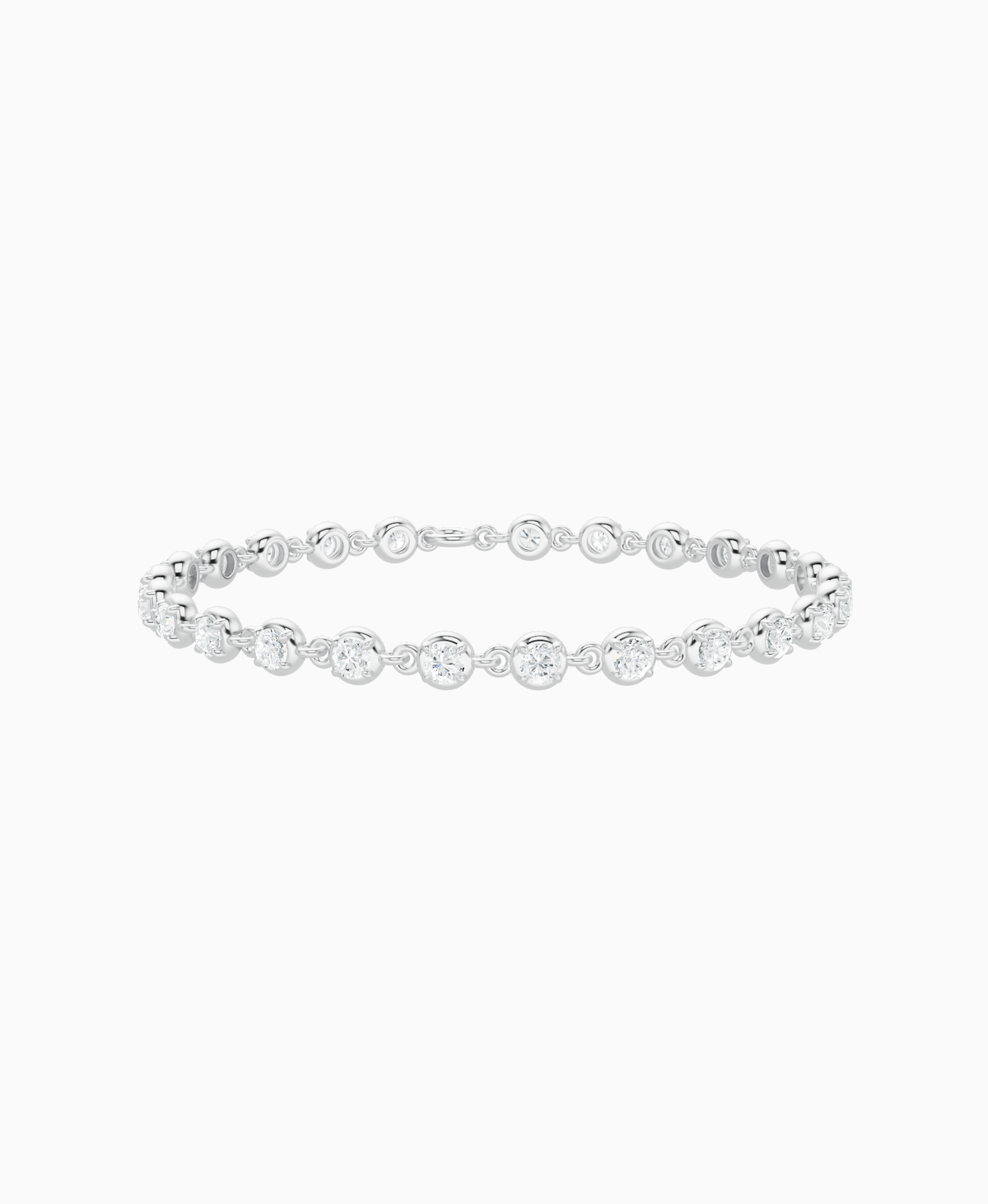 Claw & Bezel Bracelet - 9K White Gold