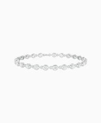 Claw & Bezel Bracelet - 9K White Gold
