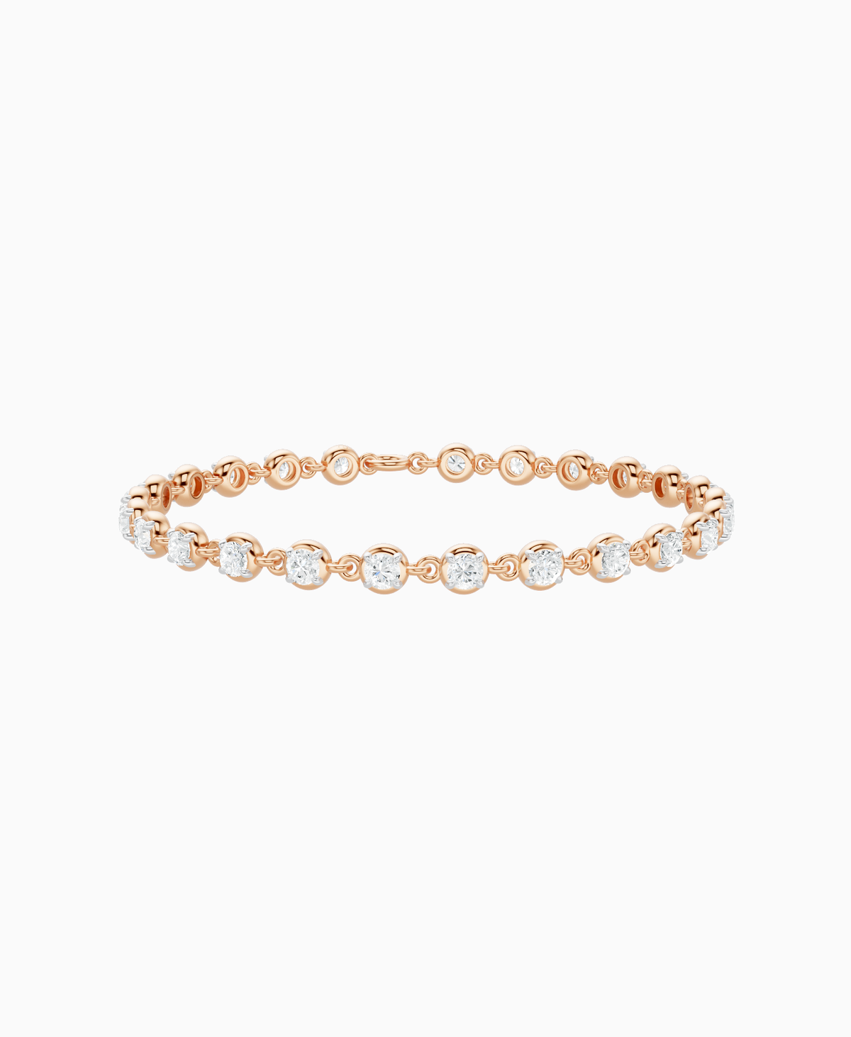 Claw & Bezel Bracelet - 14K Rose Gold