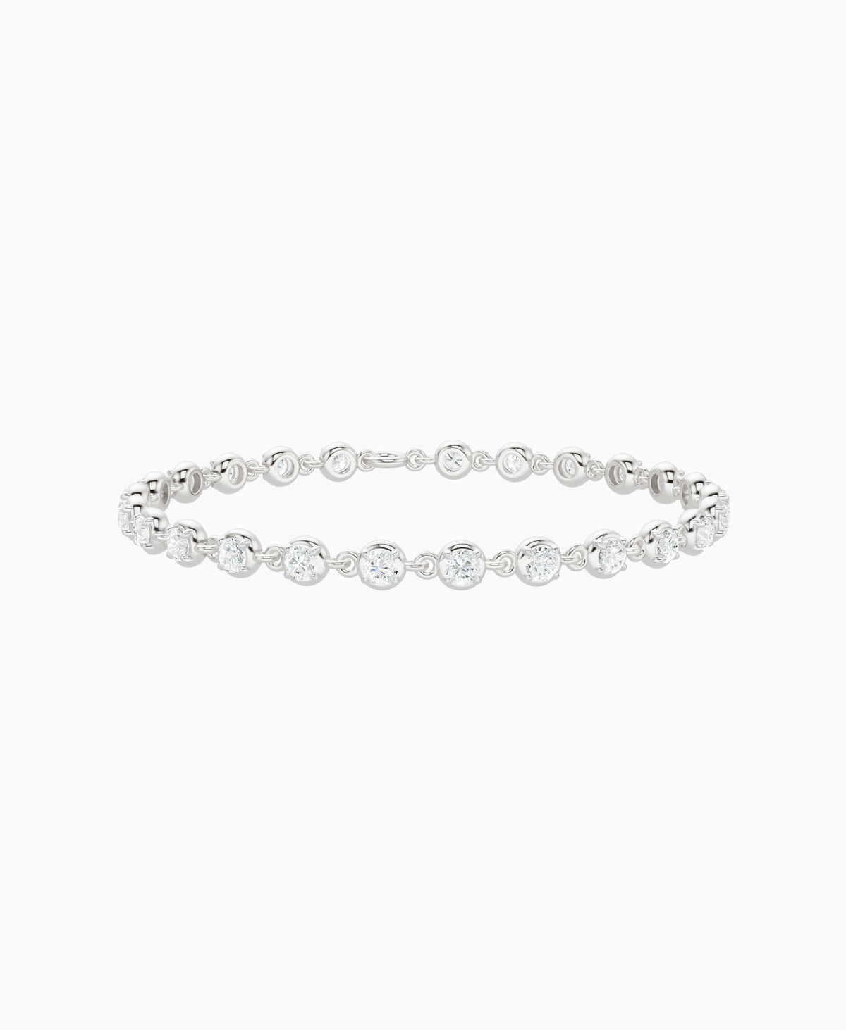 Claw & Bezel Bracelet - 14K White Gold