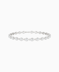 Claw & Bezel Bracelet - 14K White Gold