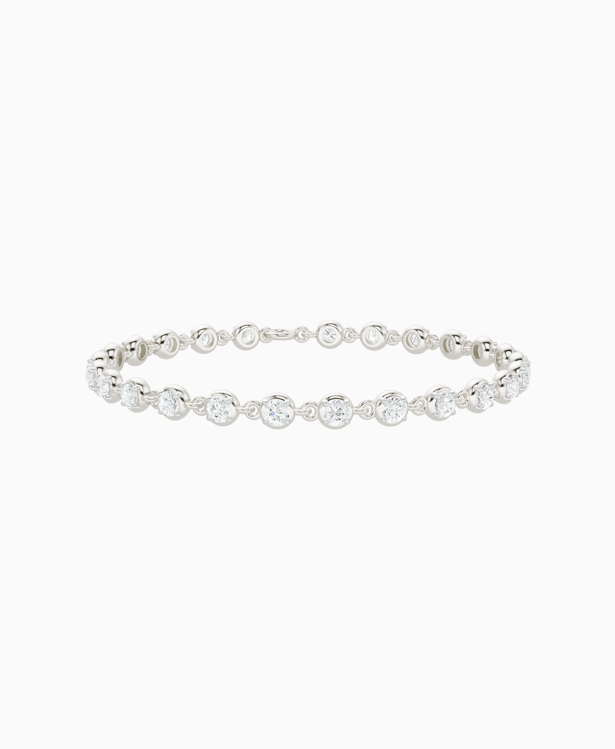Claw & Bezel Bracelet - 18K White Gold