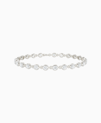 Claw & Bezel Bracelet - 18K White Gold
