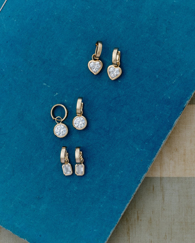 9K Yellow Gold & 9K White Gold / White Lab Diamond / Heart / 1.5ct