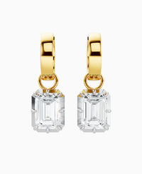 Georgian Drop Huggie Earrings - 14K Yellow Gold
