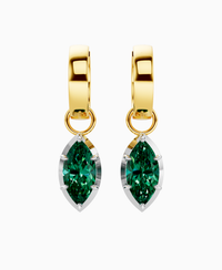 Georgian Drop Huggie Earrings - 18K Yellow Gold