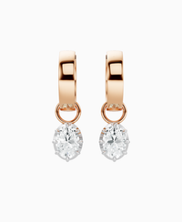 Georgian Drop Huggie Earrings - 14K Rose Gold